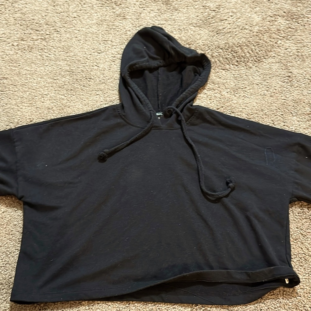 Black hoodie crop top